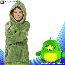 М'яка іграшка толстовка 2 в 1 Huggle pets, Дитячий плед толстовка халат з капюшоном і рукавами, худі-іграшка, фото 3