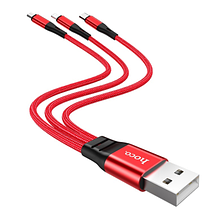 Універсальний кабель HOCO X47 3in1 на Micro-usb, Lightning, Type-C (0.25m) (3 кольори), фото 5