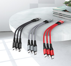 Універсальний кабель HOCO X47 3in1 на Micro-usb, Lightning, Type-C (0.25m) (3 кольори), фото 4