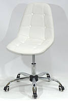 Кресло Alex Office ЭК белая экокожа на колесиках с регулировкой высоты дизайн Charles Eames