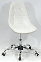 Крісло Alex Office ЕК біла екошкіра на коліщатках з регулюванням висоти дизайн Charles Eames, фото 4
