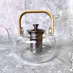 Чайник для заварювання чаю 1500 мл Edenberg EB-19053 сито із нержавійки дерев'яна ручка