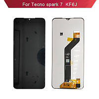 Дисплей для Tecno Spark 7 (KF6j), модуль (экран и сенсор), черный, оригинал