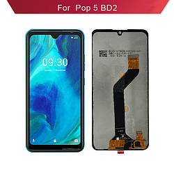 Дисплей для Tecno Pop 5 (BD2), модуль (екран і сенсор), чорний, оригінал