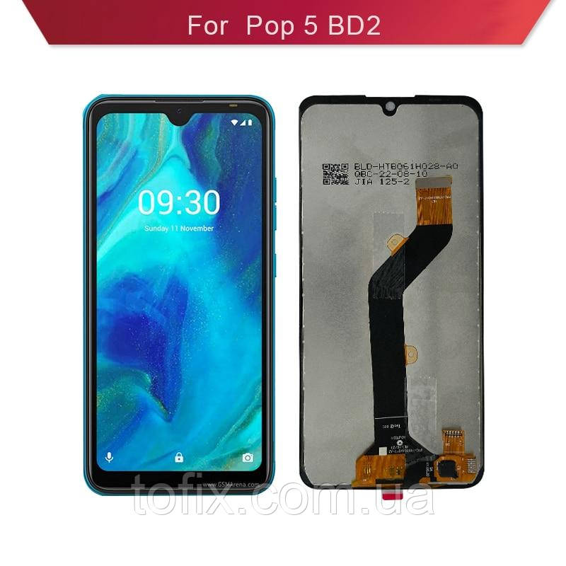 Дисплей для Tecno Pop 5 (BD2), модуль (екран і сенсор), чорний, оригінал