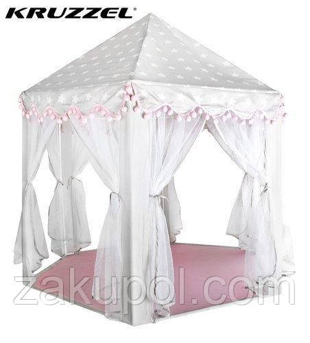 Дитяча палатка намет Kruzzel сіро рожевий будиночок