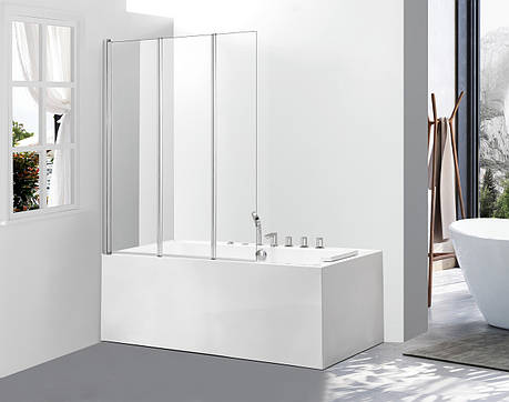 Скляна шторка для ванни AVKO Glass A542-3 120х140 Clear, фото 1