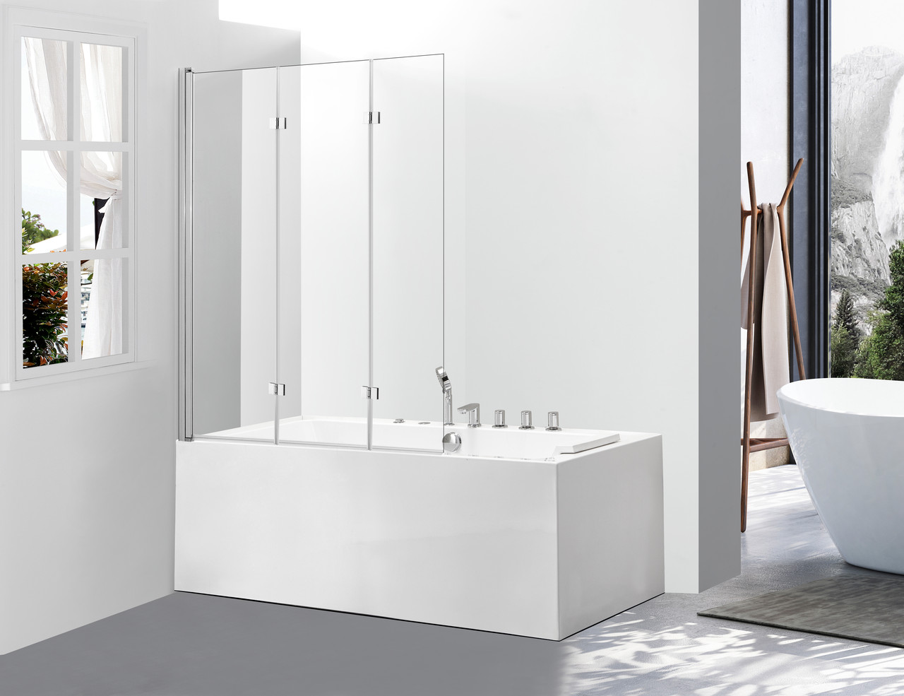 Скляна шторка для ванни  AVKO Glass 542-7 120х140 Clear