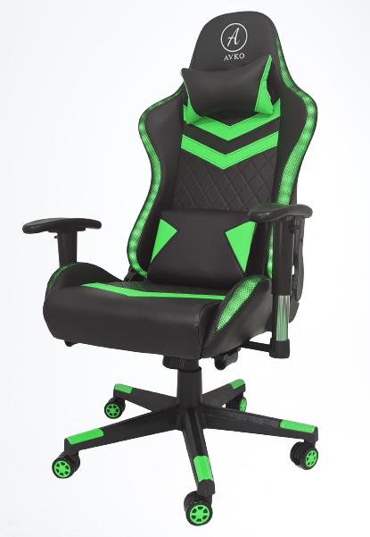 Крісло геймерське, комп'ютерне Avko Style AG70670 Green RGB підсвітка