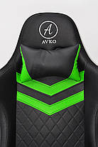 Крісло геймерське, комп'ютерне Avko Style AG70670 Green RGB підсвітка, фото 5