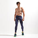 Чоловічі легінси Deenyt сині з червоною вставкою, фото 3