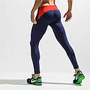 Чоловічі легінси Deenyt сині з червоною вставкою, фото 5