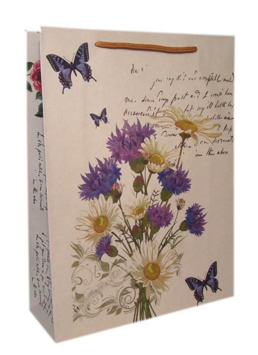 Пакет подарунковий картонний Flowers 18х23х7см арт.8108