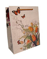 Пакет подарочный картонный Flowers 18х23х7см арт.8109