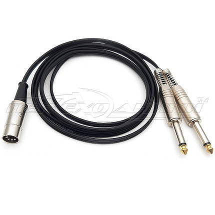 Кабель 5 pin DIN метал на jack 2*6.3 mm метал пружина моно, у екрані 1.0, фото 1