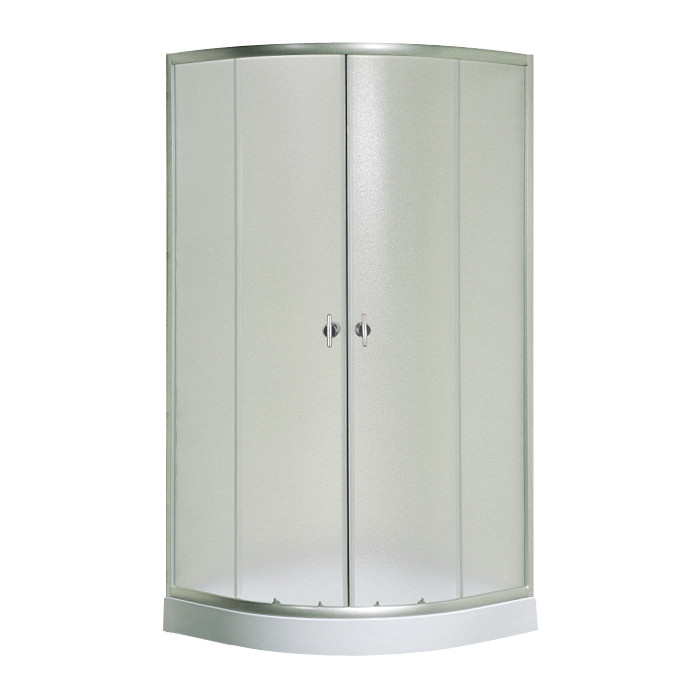 F-80/15, Fabio, душова кабіна 80 х 80 см, рама сатин, скло фабрік, фото 1