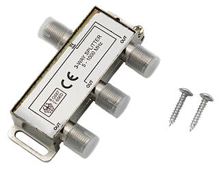 Сплітер-трійник (дільник) телевізійний з F-ками