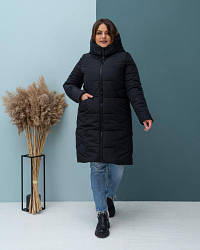 Жіноча зимова куртка з капюшоном тепла розміри 48-64