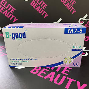 Сині нітрилові рукавички (неопудрені) М,Л 100шт/уп, фото 2