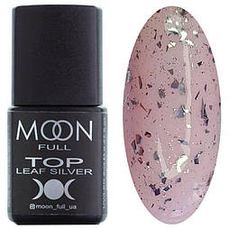 Топ для нігтів MOON FULL Top leaf silver (без липкого шару) 8 мл.