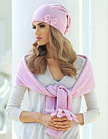 Милая шапочка с красивым бантиком от Kamea Alexia. светло-розовый