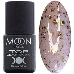 Топ для нігтів MOON FULL Top leaf gold (без липкого шару) 8 мл.