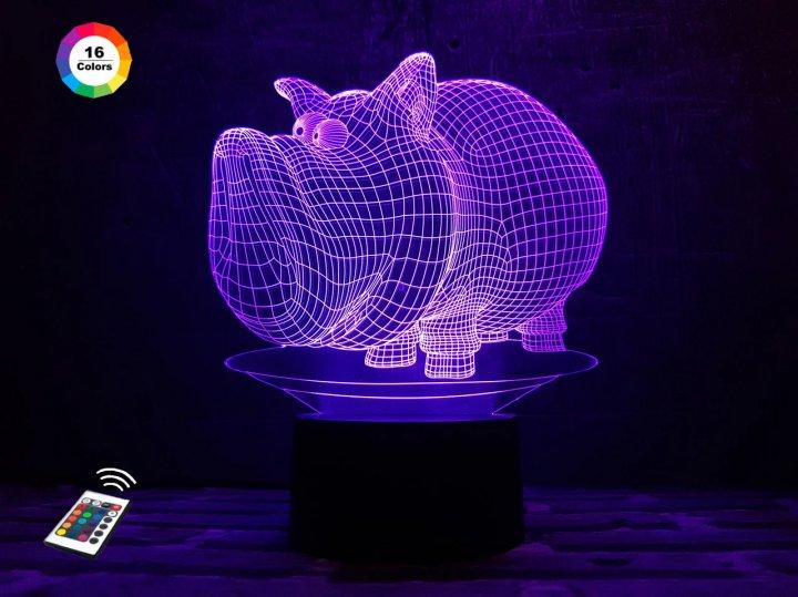 3D нічник "Дог Мох" (ВОЛІЧНЕ ЗОБРАЖЕННЯ) + пульт ДК + мережевий адаптер + батарейки (3ААА)  3DTOYSLAMP, фото 1