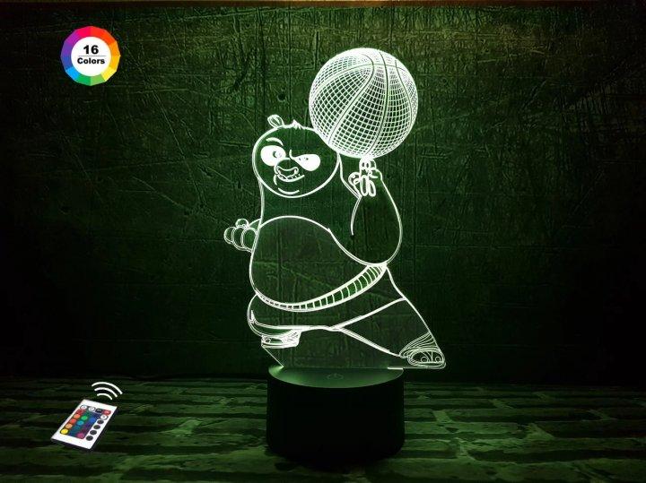 3D-нічник "Панда" (ВОЛІЧНЕ ЗОБРАЖЕННЯ) + пульт ДК + мережевий адаптер + батарейки (3ААА)  3DTOYSLAMP, фото 1
