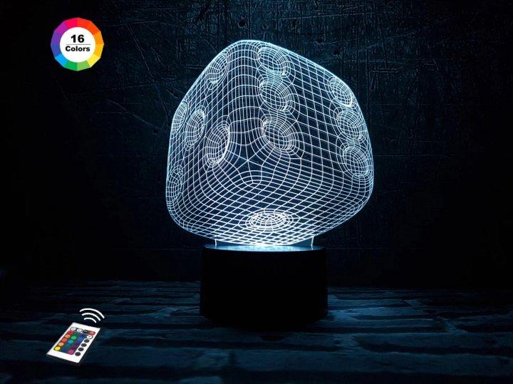 3D нічник "Кубик" (ВОЛІЧНЕ ЗОБРАЖЕННЯ) + пульт ДК + мережевий адаптер + батарейки (3ААА)  3DTOYSLAMP, фото 1