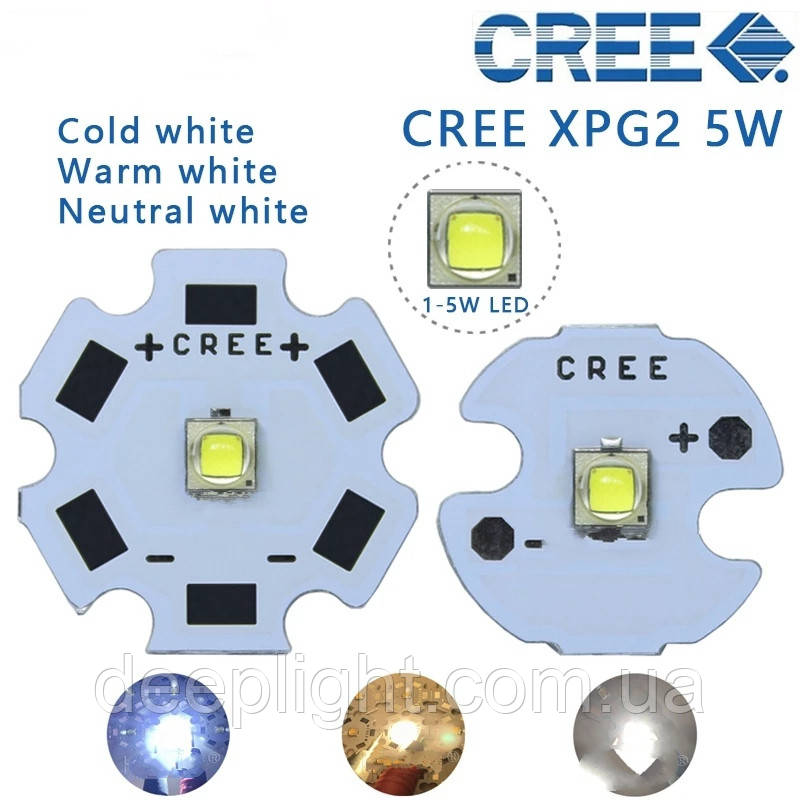 Світлодіод Cree XPG2 3000 4500 6000   для ліхтарів, фар, світильників 16,20 мм