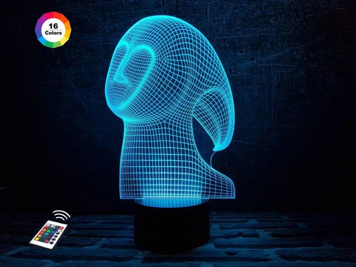 3D нічник "Спірив" (ВОЛІЧНЕ ЗОБРАЖЕННЯ) + пульт ДК + мережевий адаптер + батарейки (3ААА)  3DTOYSLAMP, фото 1