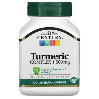 Комплекс із куркумою 500 мг 21st Century Turmeric Complex антиоксидант 60 вегетаріанських капсул