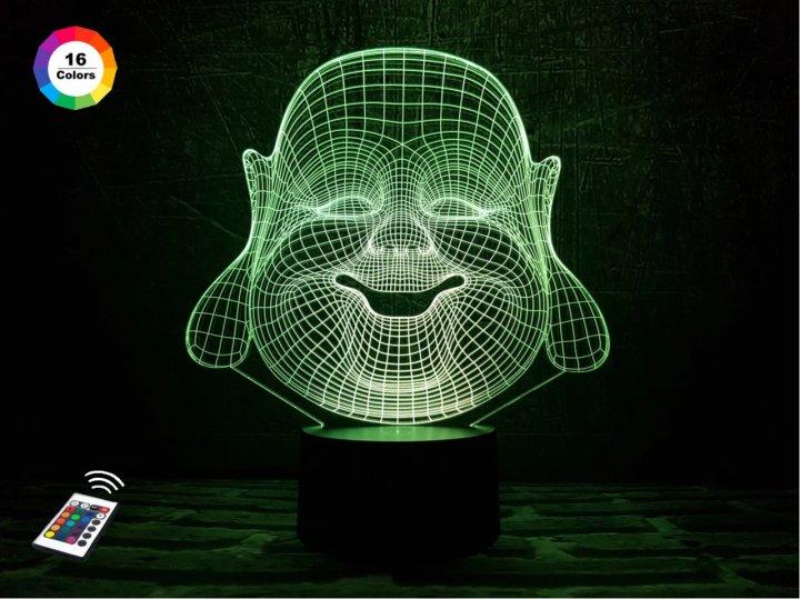 3D нічник "Хотей" (ВОЛІЧНЕ ЗОБРАЖЕННЯ) + пульт ДК + мережевий адаптер + батарейки (3ААА)  3DTOYSLAMP, фото 1