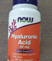Гіалуронова кислота NOW Hyaluronic Acid 50 mg 60 капс, фото 2