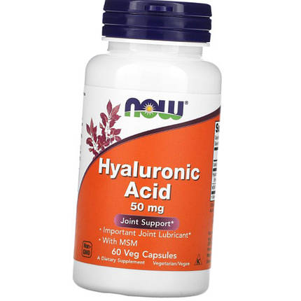 Гіалуронова кислота NOW Hyaluronic Acid 50 mg 60 капс, фото 2