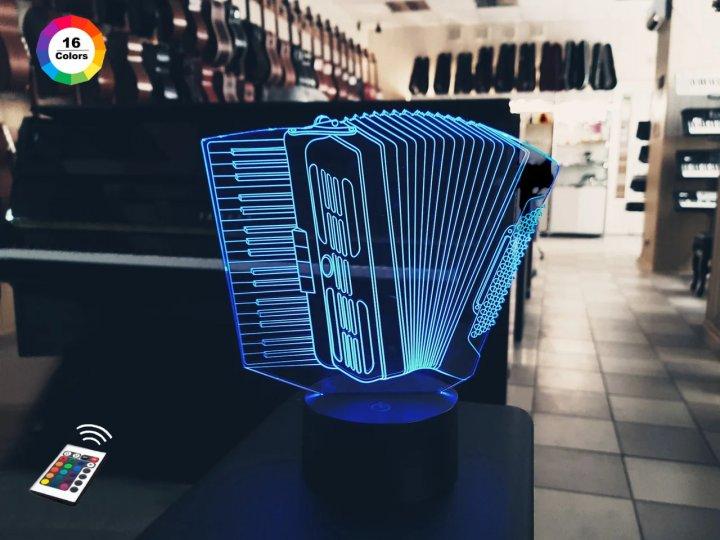 3D нічник "Баян" (ВОЛІЧНЕ ЗОБРАЖЕННЯ) + пульт ДК + мережевий адаптер + батарейки (3ААА)  3DTOYSLAMP, фото 1