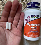 Гіалуронова кислота NOW Foods Hyaluronic Acid 50 мг 60 капсул, фото 7