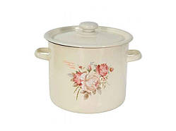 Каструля ем. 7,0л/2 цилінд. Rose Amazing Flowers (milk) (І1620/2) ТМ IDILIA