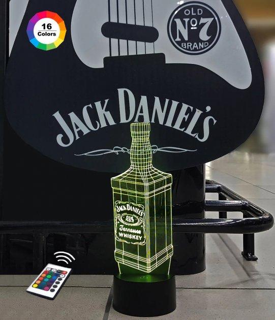 3D нічник "Виски" (ВОЛІЧНЕ ЗОБРАЖЕННЯ)+ пульт ДК + мережевий адаптер + батарейки (3ААА)  3DTOYSLAMP, фото 1