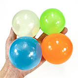 Липкі кулі Globbles RESTEQ. Липкі кульки, що світяться Globbles 4 шт. Іграшка-антистрес 4.5 см, фото 2