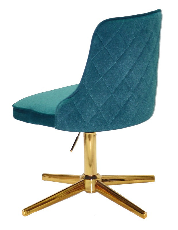 Крісло Adam оксамит зелений B-1003 GD-Modern Base на золотій хрестовині на стопах, з регулюванням висоти 41-55, фото 1