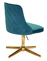 Крісло Adam оксамит зелений B-1003 GD-Modern Base на золотій хрестовині на стопах, з регулюванням висоти 41-55, фото 2