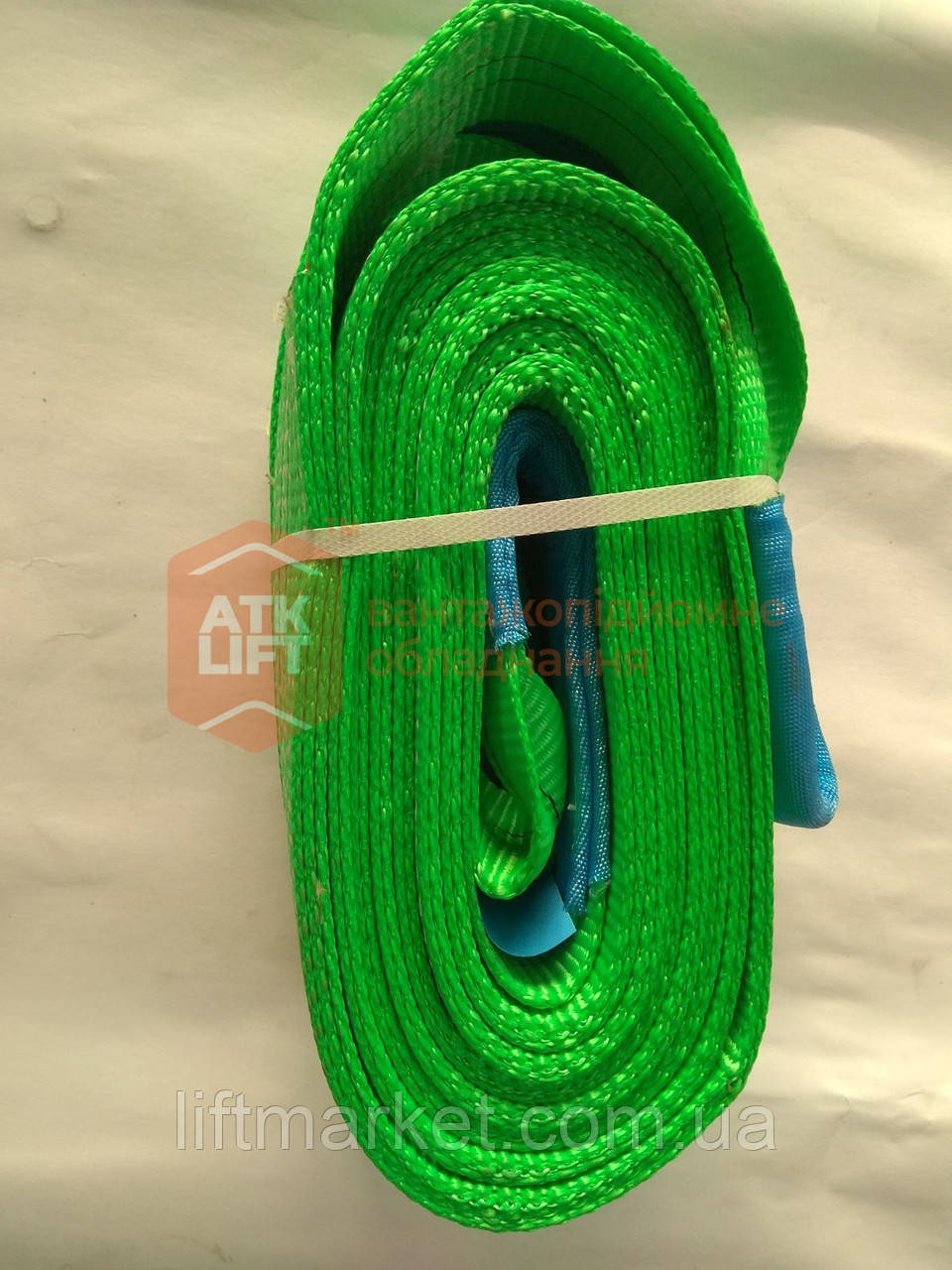Строп текстильний петлевий зелений СТП 2 тони 1 метр 60 мм (чалка) АТКЛІФТ - фото 2 - id-p1492111764