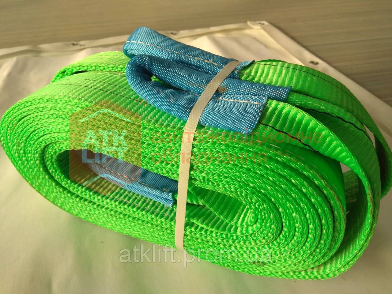 Строп текстильний петлевий зелений СТП 2 тони 1 метр 60 мм (чалка) АТКЛІФТ - фото 1 - id-p1492111764