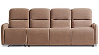 Четырёхместный диван Лас-Вегас в ткани, с электро-реклайнером и французской раскладушкой, коричневый