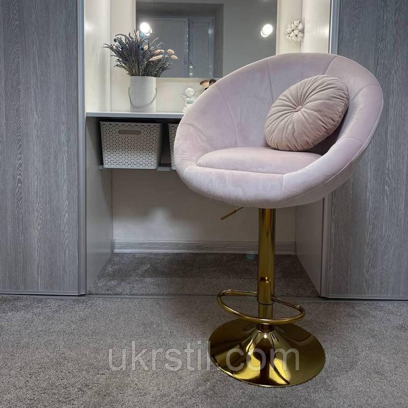 Стільчик для візажів Shell velor Gold, фото 1