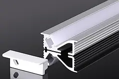 Набір профіль алюм. анод. LT 201 9*24(20,8)мм врізний бокового світіння + розсіювач матовий LT-201-3 51204