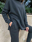 Жіночий теплий спортивний костюм 337 (42-44; 46-48; 50-52) кольори: марсала, темно сірий , електрик) СП, фото 8