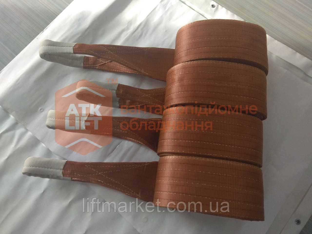 Строп текстильний петлевий СТП коричневий 6 тон 2 метри 180 мм (чалка) АТКЛІФТ - фото 3 - id-p1492125765