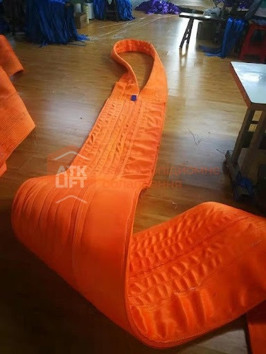 Строп текстильний петлевий помаранчевий СТП 10 тон 3 метри 300 мм (чалка) АТКЛІФТ - фото 1 - id-p1492129423